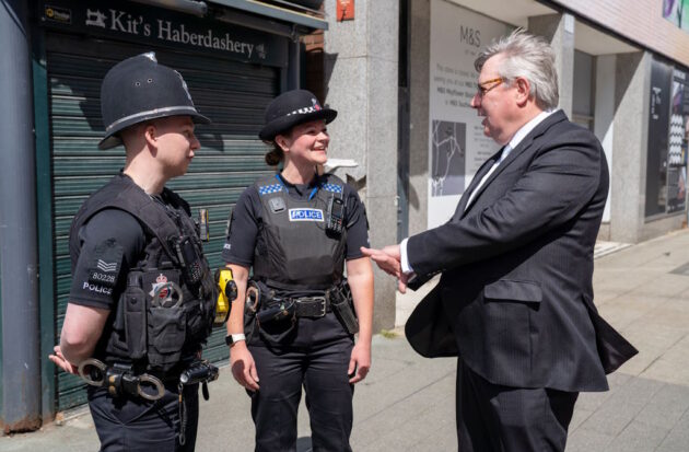 PFCC with officers from Basildon NPT