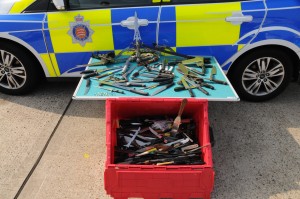 SELECTION OF WEAPONS FROM KNIFE AMNESTY TRIAL TENDRING AUGUST 2014