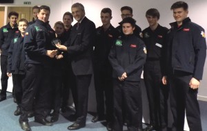 The Clacton division of the Essex Fire Cadets with PCC Nick Alston