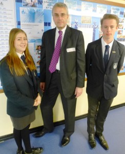 PCC Nick Alston with students at Hassenbrook Academy