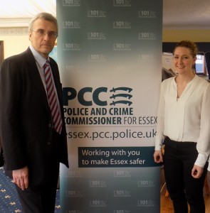 PCC Nick Alston and Essex RJ Hub development manager Emma Callaghan at the hub's launch earlier in the year