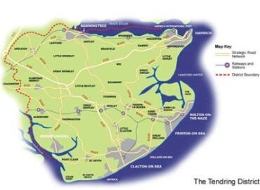 A map of the Tendring district of Essex.