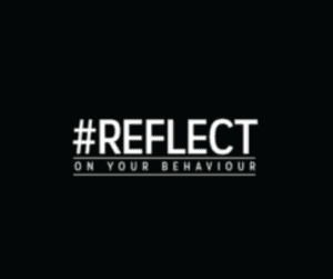 #Reflect logo written in white on a black background