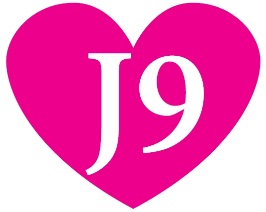 Decorative logo that displays J9 in a pink heart.