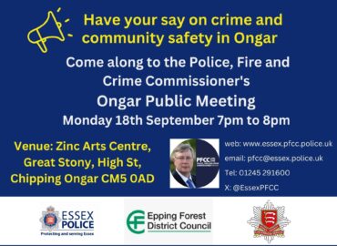 Meeting poster for Epping Forest Public Meeting